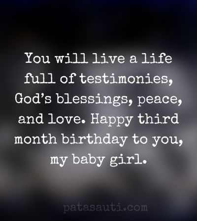Happy 3 months baby girl message