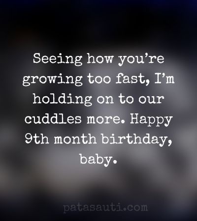 9 Month Baby Birthday Status